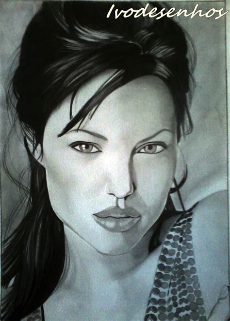 Ivo Desenhos Realistas: Desenho Realista Angelina Jolie