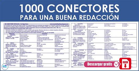 1000 Conectores Para RedacciÓn De Textos Materiales Educativos