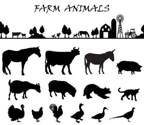 Farm Animal Silhouette Patterns