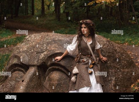 Young Witch In Autumn Forest Hi Res Stock Photography And Images Alamy