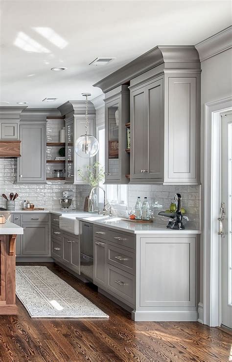 Your bamboo cabinets will look as good as new for years to come. Farmhouse kitchen design - Grey kitchen cabinets - New ...