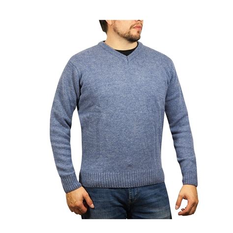 100 Shetland Wool V Neck Knit Jumper Pullover Mens Sweater Knitted S