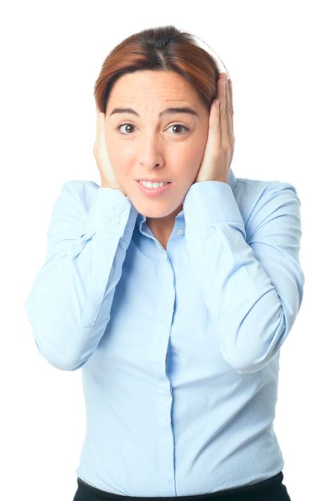 Woman Covering Her Ears With Her Hands Photo Free Download