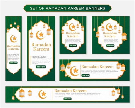 Premium Vector Set Of Ramadan Kareem Banners