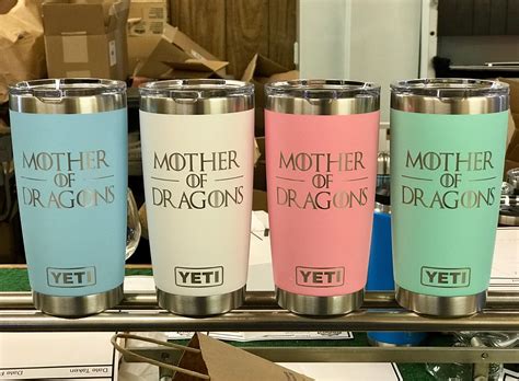 Laser Engraved Authentic Yeti Rambler Mother Of Dragons Stainless