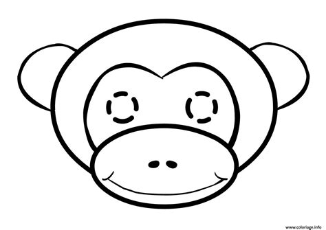 Coloriage tete de singe facile - JeColorie.com