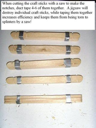 The stairs made with colorful popsicle sticks gives the house an innovative look. Craft Stick Log Cabin | Craft stick crafts, Cabin crafts ...