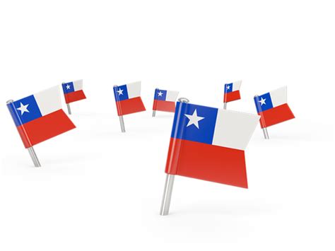 Square Flag Pins Illustration Of Flag Of Chile