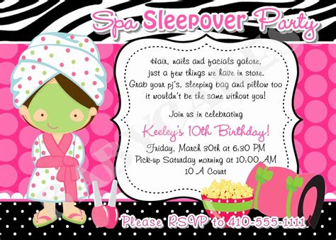 Free Printable Spa Party Invitation Luxury Spa Sleepover Party Birthday  In 2020 Birthday