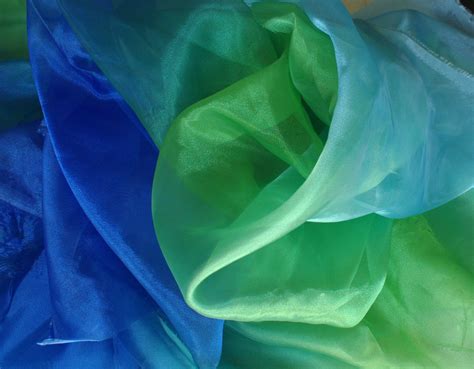 Blue To Green Ombre Organza Fabric 475 Yards Fabric