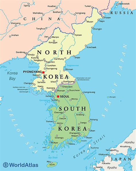 World Map Korean Peninsula