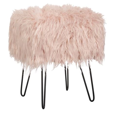 Also can as an decoration, adds a glance of elegance and fashion for your room. Miranda Square Faux Fur Vanity Stool - Walmart.com - Walmart.com