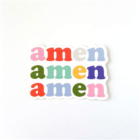 Amen Vinyl Sticker Illustrated Faith