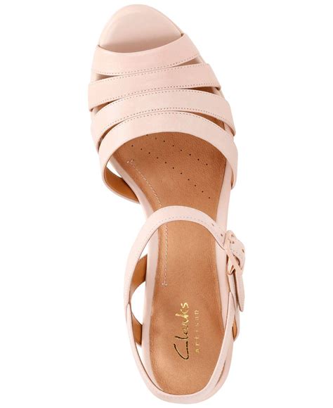 Clarks Leather Womens Mayra Poppy Dress Sandals In Dusty Pink Pink