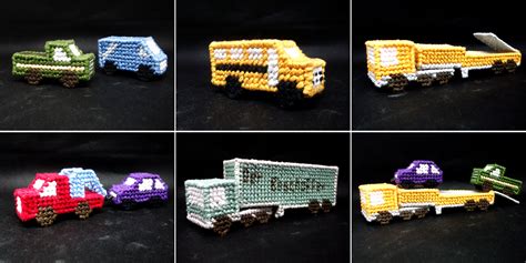 I Made 7 Toy Cars For Toddlers They Are Embroidered In Plastic Canvas