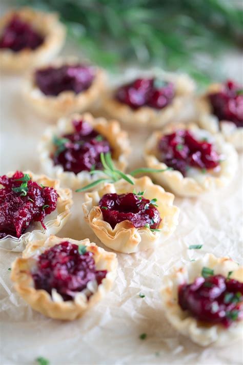 Cranberry Brie Phyllo Cups Easy Appetizer Recipes Appetizers Easy