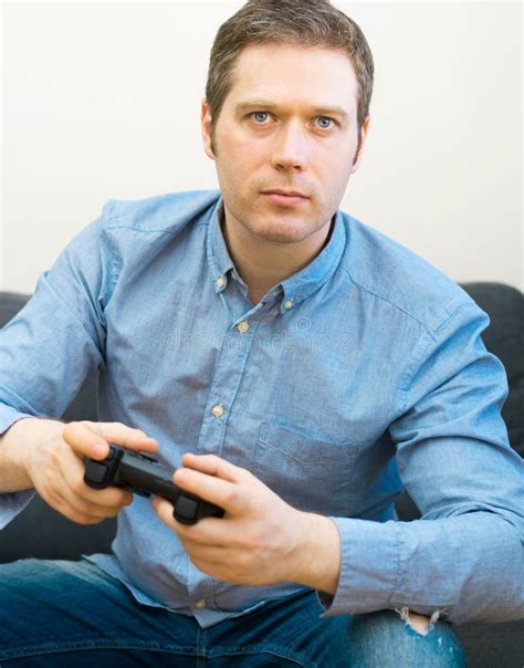 Man Playing Video Game Stock Photo Image Of Console 144988554