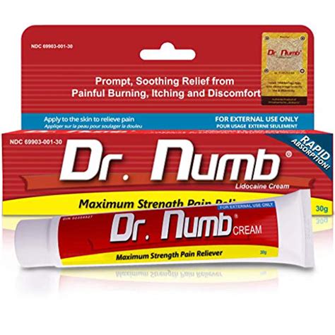 Dr. Numb 5% Topical Numbing Cream for Pain Relief, 30g Max Strength ...