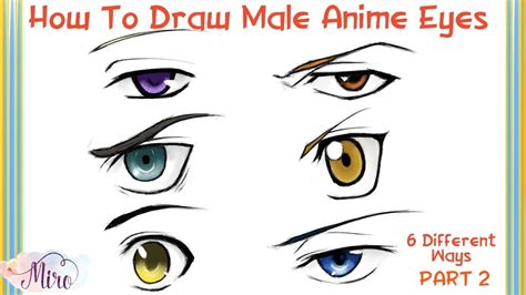 How To Draw Male Anime Eyes From 6 Different Anime Series Step By Step Part 2 Youtube
