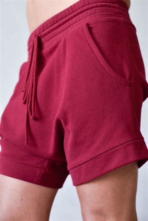 New Cotton Drop Crotch Burgundy Shorts By Aakasha A05738 Etsy Burgundy Shorts Drop Crotch