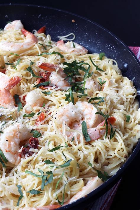 Add pasta and shrimp to sauce in pan, tossing to coat. Shrimp Pasta with Garlic Cream Sauce | Good Cheap Eats in ...