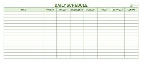 Daily Schedule Template For Excel Weekly And Monthly