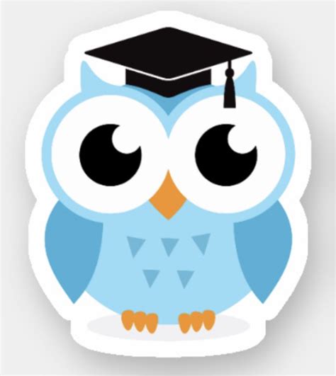 Cute Graduation Owls With Black Hatscaps Sticker Zazzle Back To
