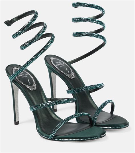 Cleo Embellished Sandals 105 In Green Rene Caovilla Mytheresa