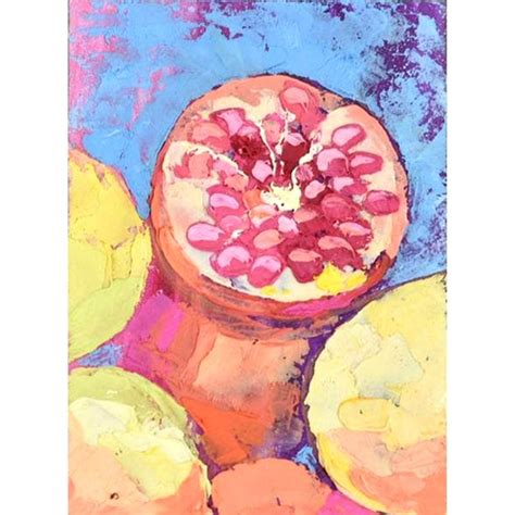 Pomegranate Painting Original Art Impasto Painting Fruit Etsy