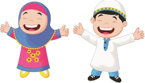 Muslim Cartoon Child Illustration Gambar Kartun Anak Muslim Full