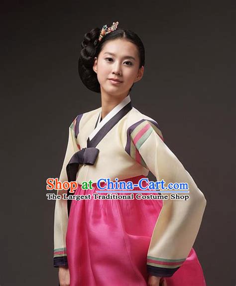Traditional Korean Costumes Imperial Palace Lady Wedding Yellow Blouse