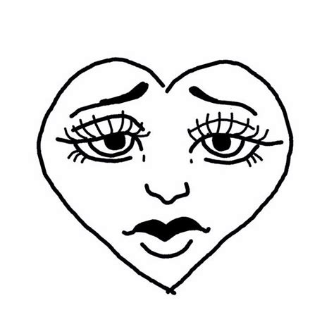 A Drawing Of A Heart With Eyes And Eyebrows