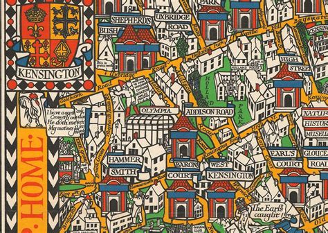 Old Map Of London 1928 By Max Gill The Wonderground Underground M