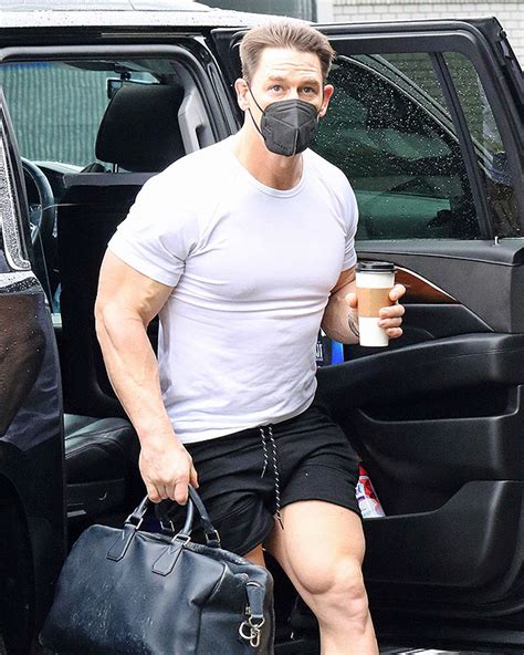 John Cena Shows Off Muscles In T Shirt While Going To Training Session Hollywood Life