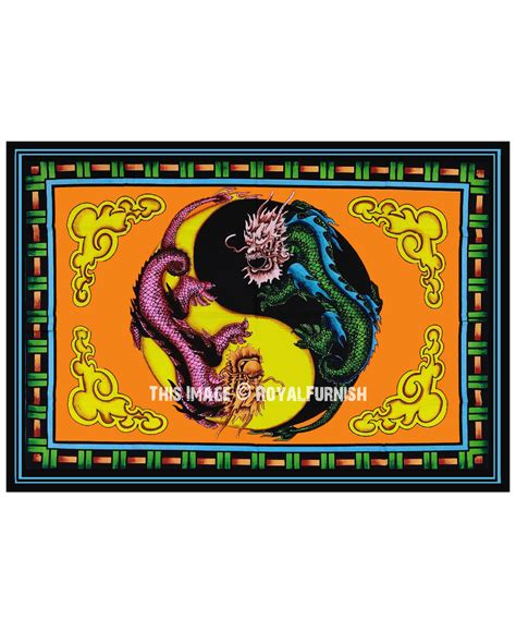 Yin Yang Dragon Fly Tapestry Poster Size 30x40 Inch