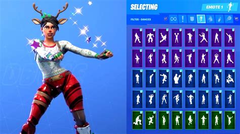 Red Nosed Raider Skin Showcase With All Fortnite Dances And Emotes Youtube