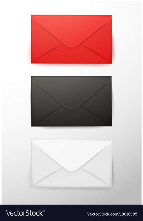 Realistic 3d Envelope Post Letter Cover Set Vector Image