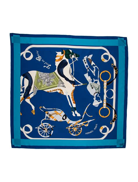 Hermès Le Tarot Silk Scarf Blue Scarves And Shawls Accessories