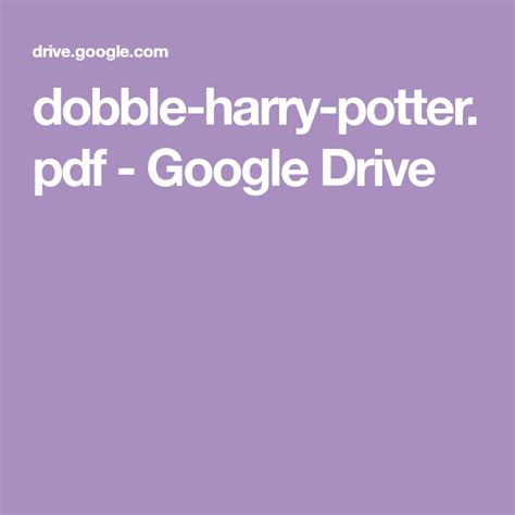 Het meest algemene harry potter drive materiaal is papier. dobble-harry-potter.pdf - Google Drive en 2020 (con imágenes) | Google drive, Harry potter, Google