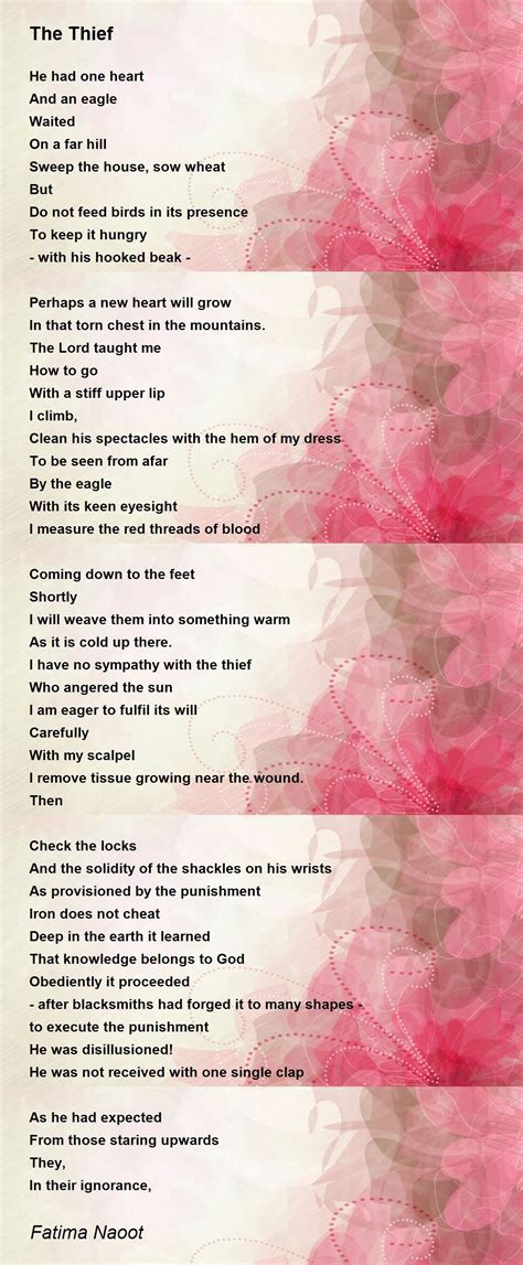 The Thief The Thief Poem By Fatima Naoot