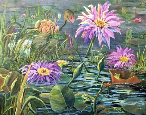 The Frog Pond Painting By Jane Ricker Pixels