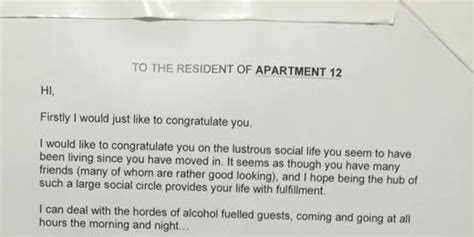 Man Pins Letter To Neighbours Door Begs Them To Stop Having Very