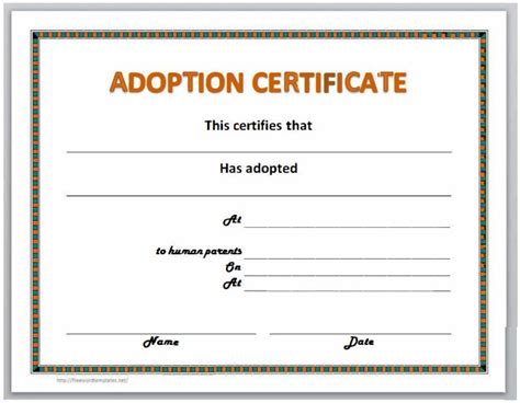 15 Free Printable Real And Fake Adoption Certificate Templates Best