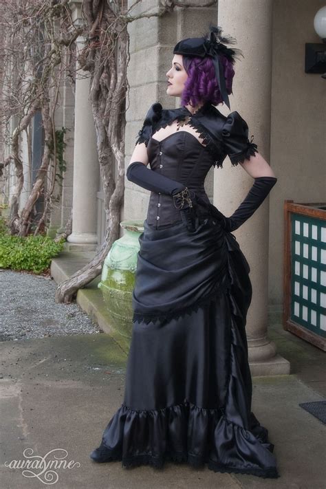 gothic wedding dress black swan auralynne
