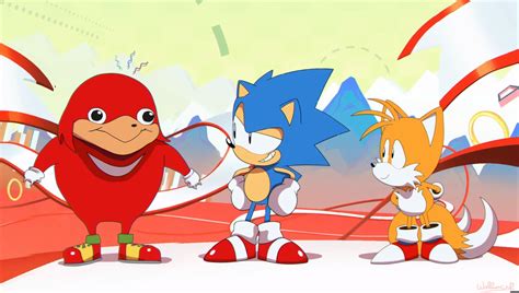 Sonic The Hedgehog Tails Knuckles The Echidna And Ugandan Knuckles