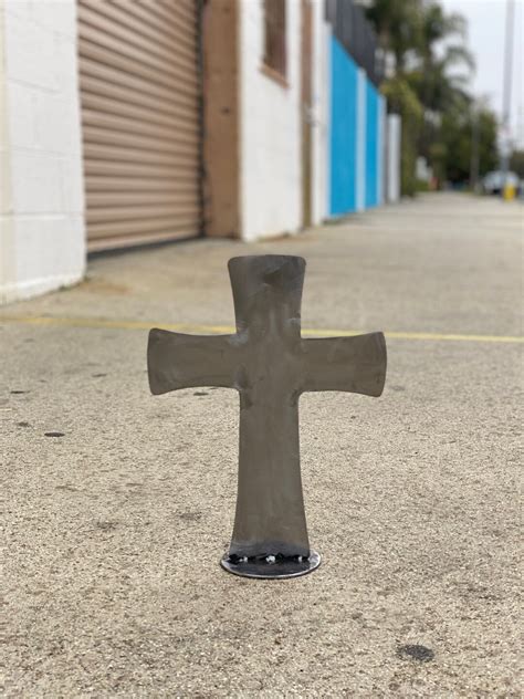Raw Steel Cross Sculpturehand Mademetal Crosscross Etsy