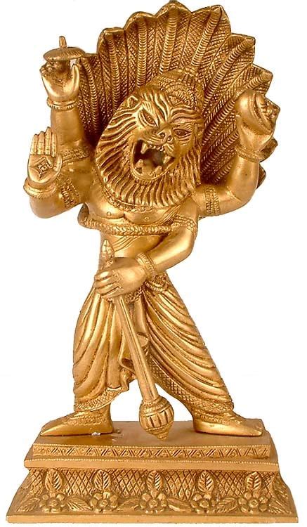 11 Lord Vishnus Narasimha Avatara In Brass Handmade Made In India