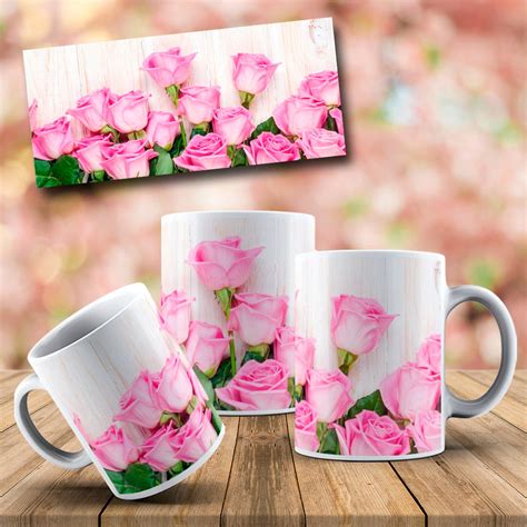 floral sublimation mug design flowers mockup  digital etsy