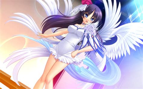 Wallpaper Charm Anime Girl Angel Wings Long Hair 1920x1200 Hd