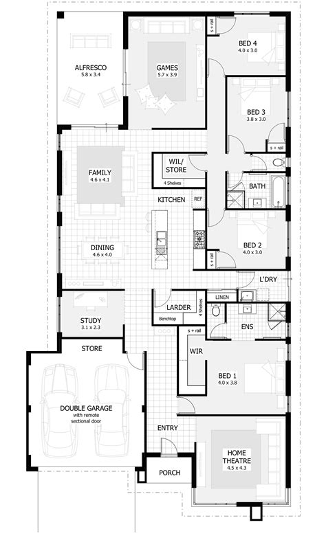 Home Designs Single Storey House Plans 4 Bedroom House Designs Home